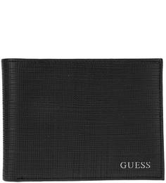 Портмоне черного цвета с двумя отделами для купюр Guess