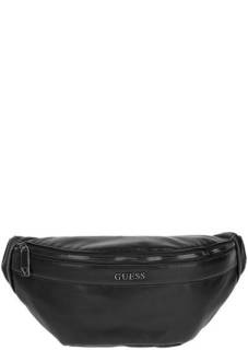 Черная поясная сумка с одним отделом на молнии Guess