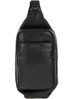 Рюкзак черного цвета с широкой текстильной лямкой Guess