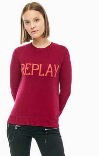 Шерстяной джемпер с логотипом бренда Replay