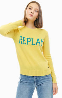 Шерстяной джемпер с логотипом бренда Replay