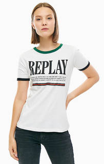 Футболка из хлопка с логотипом бренда Replay