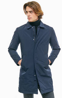 Удлиненная синяя куртка с отложным воротничком Selected