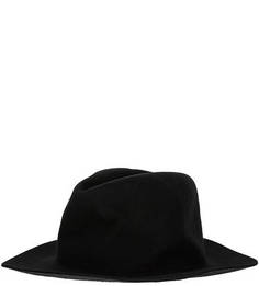 Черная шерстяная шляпа со съемным ремешком Guess