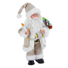 Игрушка СИМА-ЛЕНД Дед Мороз в светлой шубке с подарками и свечой 2363975