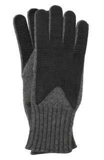 Кашемировые перчатки с отделкой из кожи Loro Piana