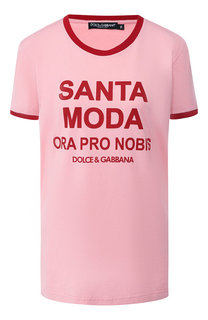 Хлопковая футболка с надписью Dolce & Gabbana