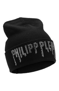 Шерстяная шапка с отделкой стразами Philipp Plein