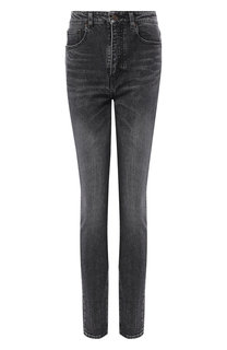 Джинсы прямого кроя с потертостями Saint Laurent