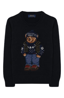 Хлопковый пуловер с принтом Polo Ralph Lauren