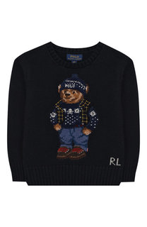 Хлопковый пуловер с принтом Polo Ralph Lauren