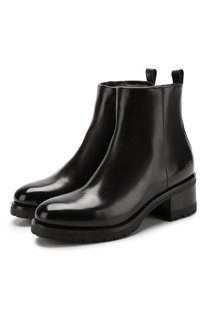 Кожаные ботинки на молнии с внутренней отделкой из овчины Santoni