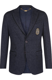 Однобортный пиджак из смеси хлопка и шерсти Billionaire
