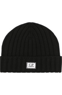 Шерстяная шапка фактурной вязки C.P. Company