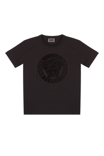 Черная футболка с логотипом Young Versace