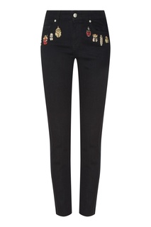 Черные джинсы с аппликациями Alexander McQueen