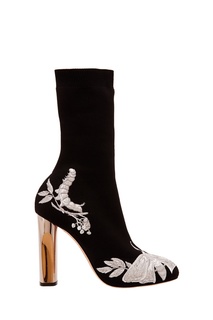 Текстильные ботильоны с нашивками Alexander McQueen