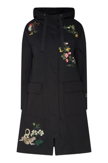 Черная парка с вышивкой Red Valentino