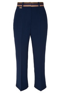 Синие брюки с контрастным поясом Laroom