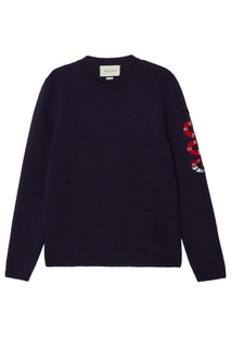 Синий джемпер с нашивкой Gucci