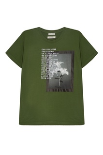 Зеленая футболка с принтом и надписями Each X Other