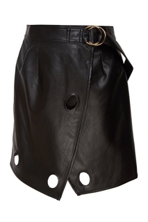 Черная мини-юбка с запахом Self Portrait