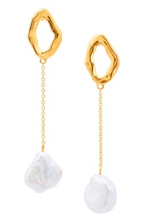 Золотистые серьги-подвески с барочным жемчугом Sonia Copine Jewelry