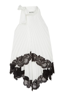 Монохромный топ с кружевной отделкой Self Portrait