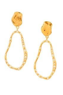 Золотистые серьги с кристаллами Nina Copine Jewelry