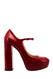 Рубиново-красные лаковые туфли Miu Miu