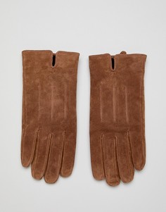 Коричневые замшевые перчатки Barneys - Коричневый Barneys Originals