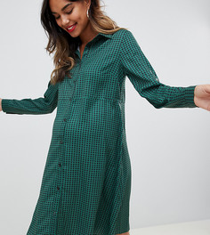 Платье-рубашка в ломаную клетку Glamorous Bloom - Зеленый