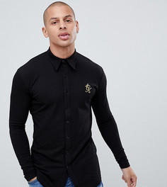 Черная обтягивающая рубашка с длинными рукавами Gym King эксклюзивно для ASOS - Черный