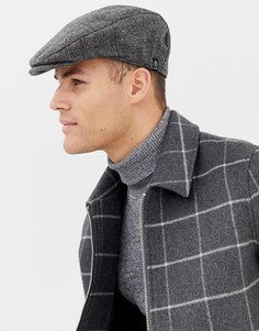 Серая плоская кепка в клетку принц Уэльский Burton Menswear - Серый