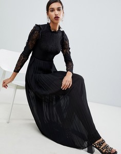 Кружевное платье макси со складками Y.A.S - Черный
