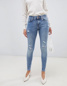 Джинсы скинни с рваной отделкой River Island Amelie - Синий