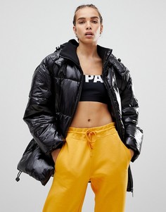 Черная виниловая дутая куртка Ivy Park - Черный