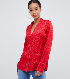 Жаккардовая рубашка в пижамном стиле ASOS DESIGN Tall - Красный