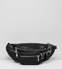 Черная сумка-кошелек на пояс с ремешком-цепочкой My Accessories - Черный
