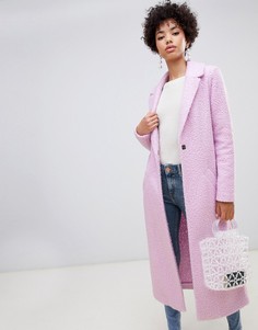 Розовое приталенное пальто с одной застежкой River Island - Розовый