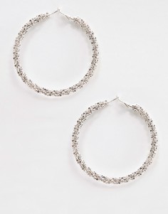 Серебристые серьги-кольца с перекрученным дизайном River Island - Серебряный