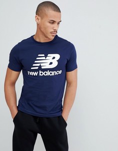 Темно-синяя футболка с логотипом New Balance MT83530_PGM - Темно-синий
