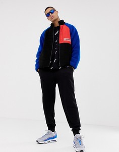 Нейлоновая куртка на молнии с отделкой из искусственного меха Mennace - Синий