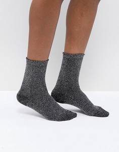 Блестящие носки Pieces - Черный