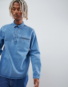 Выбеленная джинсовая oversize-рубашка ASOS DESIGN - Синий