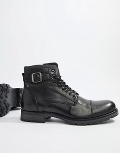 Кожаные ботинки на шнуровке Jack & Jones - Черный