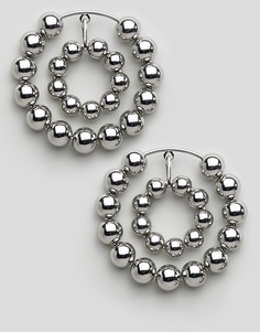 Серьги-кольца Steve Madden - Серебряный