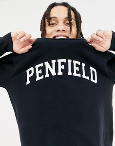 Черный свитшот с круглым вырезом и логотипом Penfield Stowe - Черный