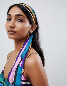 Головной платок в разноцветную полоску ASOS DESIGN - Мульти