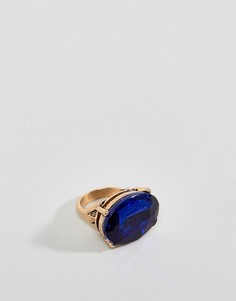 Кольцо с овальным камнем Steve Madden - Синий